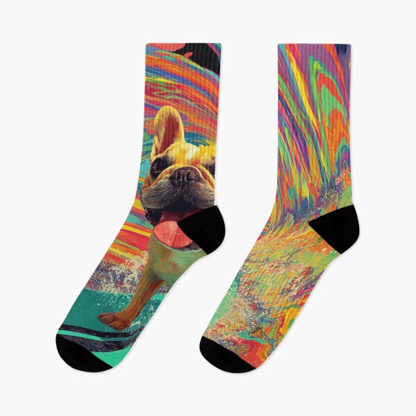 Item preview, Psychedelic Surf French Bulldog designed and sold by Arthoughts.