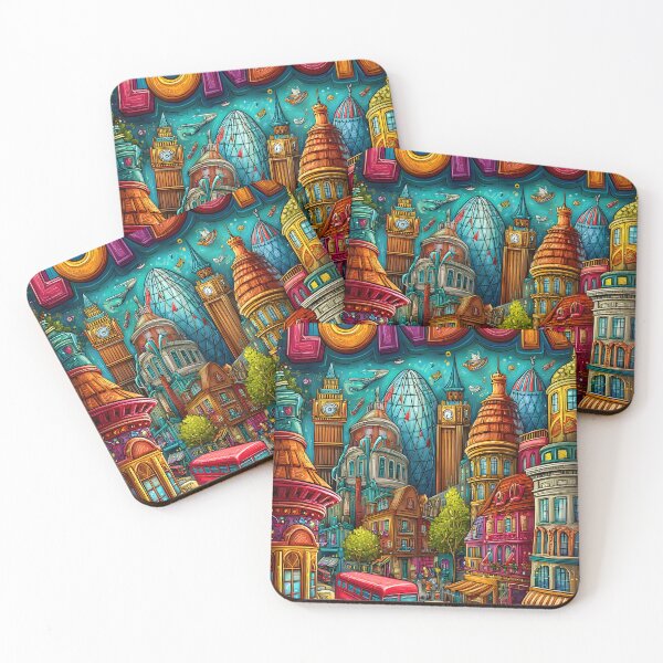 Item preview, Colorful Cartoon Travel Poster of London Sights designed and sold by Artessie.