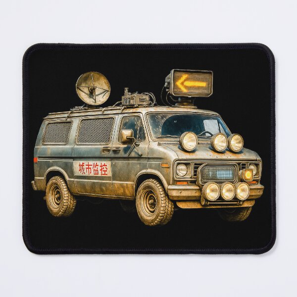 Item preview, The Reds Are Coming Urban Surveillance Van Cyberpunk Art designed and sold by Michael van der Hoorn.