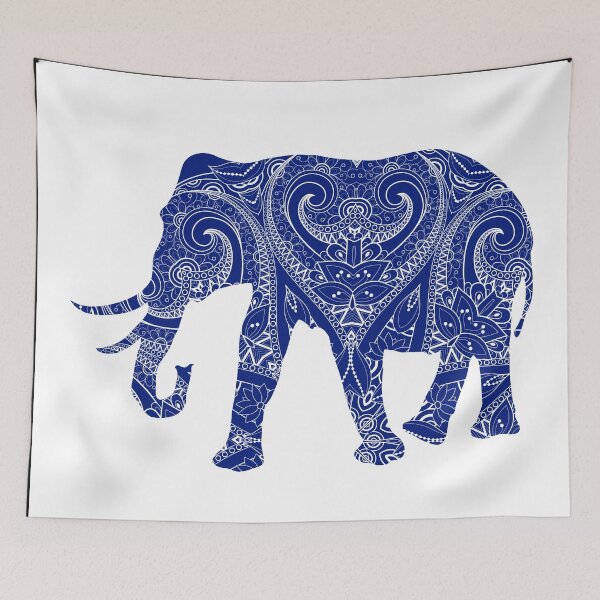 Artikelvorschau, Blauer Mehndi-Elefant entworfen und verkauft von Susan Link.