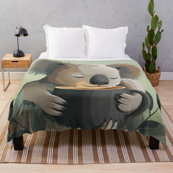 Item preview, Sleepy Koala with Black Coffee Mug - Cute Funny Animal Sticker designed and sold by Arthoughts.