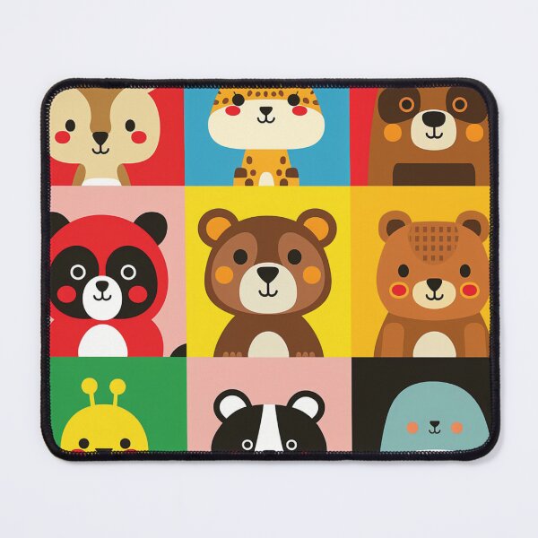 Item preview, Cute Animal Faces Grid - Funny Cartoon Animal Sticker designed and sold by Arthoughts.