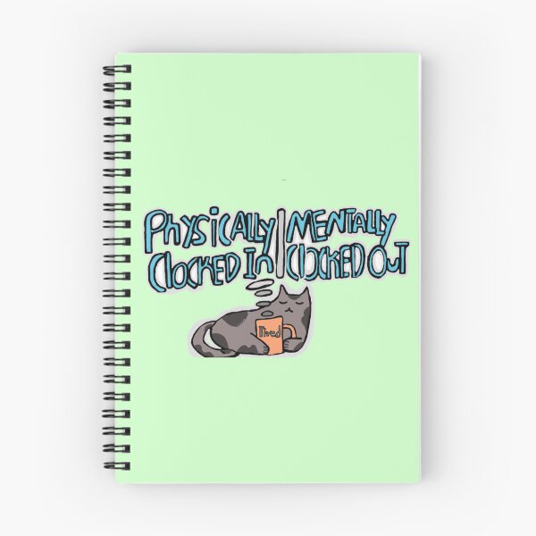 Item preview, “Physically Clocked In | Mentally Clocked Out” Gray Cat – Sleepy Workday Mood Design designed and sold by Cherry Prism Designs.