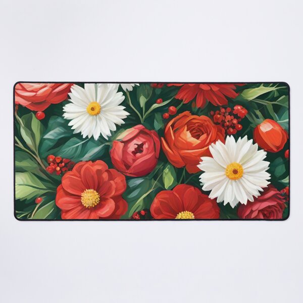 Item preview, Arrangement of Red, White, and Yellow Flowers Between Leaves designed and sold by Ciervo Primavera.
