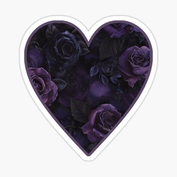 Aperçu de l'œuvre Rose gothique violette et cœur noir créée et vendue par ThePoisonPen.