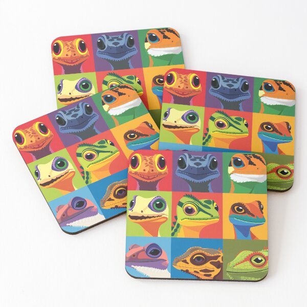 Item preview, Colorful Reptile Grid - Funny Gecko & Lizard Sticker designed and sold by Arthoughts.