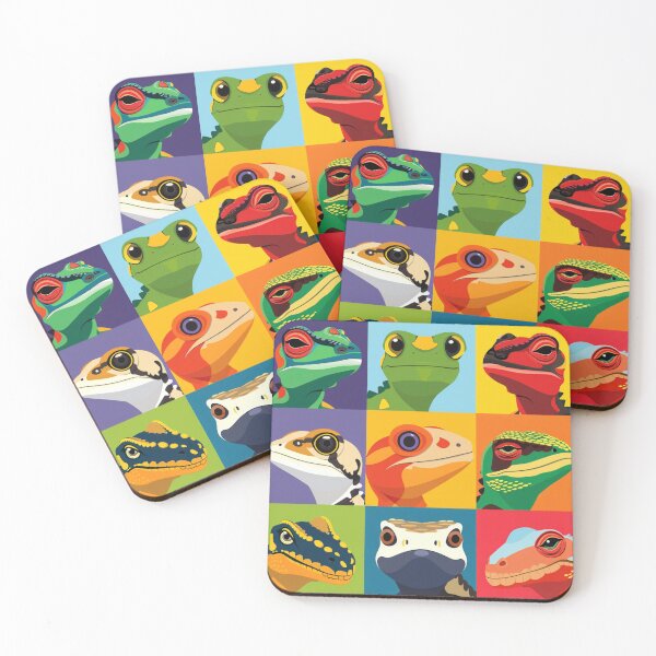 Item preview,  Bright Reptile Grid - Funny Colorful Gecko & Lizard Sticker designed and sold by Arthoughts.