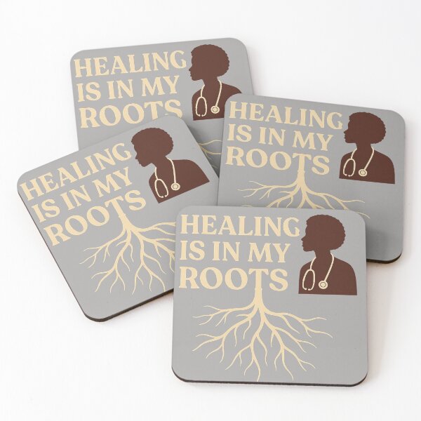 Item preview, Healing Is In My Roots – Afro-Minimalist Nurse/Healer Art designed and sold by The Melanic.