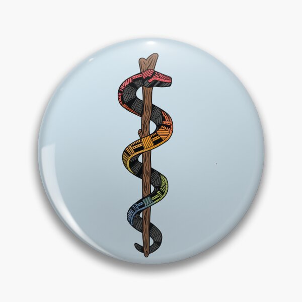 Item preview, Colorful - Staff of Asclepius designed and sold by Mostly Medical.