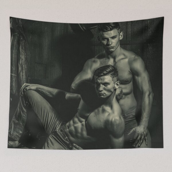Item preview, Twin Brothers Shirtless Male Form Photography designed and sold by Atlas Kai.