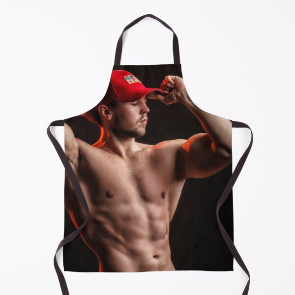 Item preview, Shirtless Sexy Man Wearing Jeans and USA Hat designed and sold by Atlas Kai.