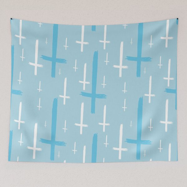 Item preview, upside down inverted cross pastel blue designed and sold by Gossip Rag.