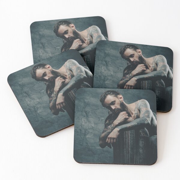 Item preview, Tattooed Man Moody Ink & Muscle Portrait designed and sold by Atlas Kai.