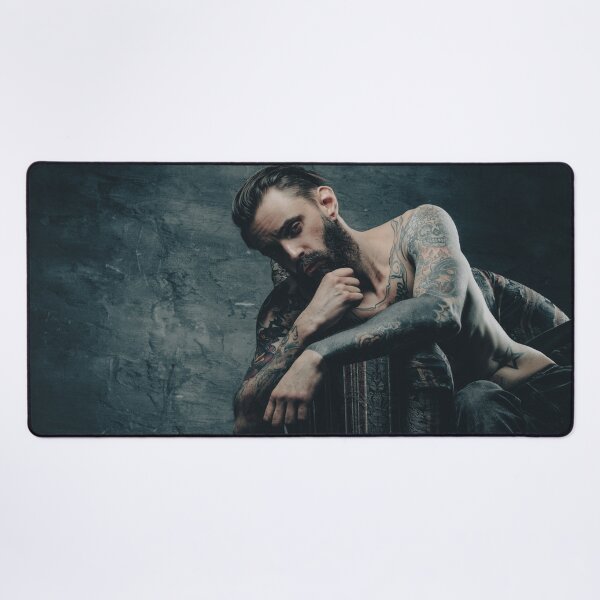 Item preview, Tattooed Man Moody Ink & Muscle Portrait designed and sold by Atlas Kai.