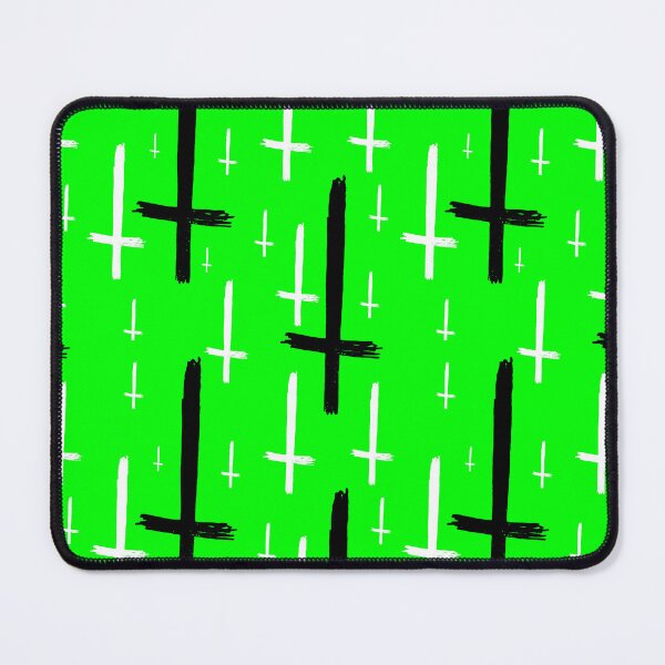 Item preview, upside down inverted cross acid green black designed and sold by Gossip Rag.