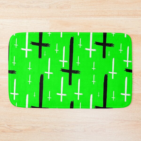 Item preview, upside down inverted cross acid green black designed and sold by Gossip Rag.