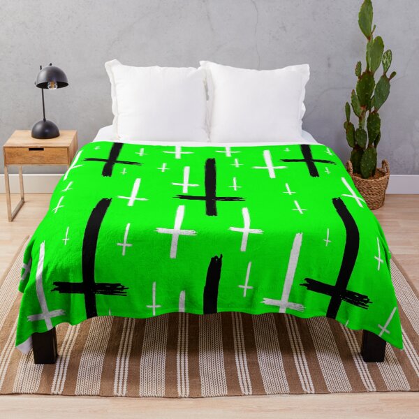 Item preview, upside down inverted cross acid green black designed and sold by Gossip Rag.