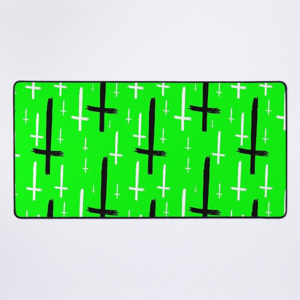 Item preview, upside down inverted cross acid green black designed and sold by Gossip Rag.