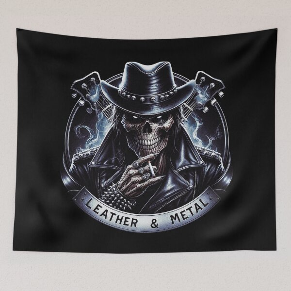 Item preview, Leather Metal Music Skull Art Design designed and sold by DeimosArtIntl.
