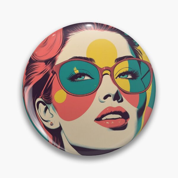Item preview, Stylized Pop Art Portrait of a Woman Wearing Red Sunglasses designed and sold by Rue Market.