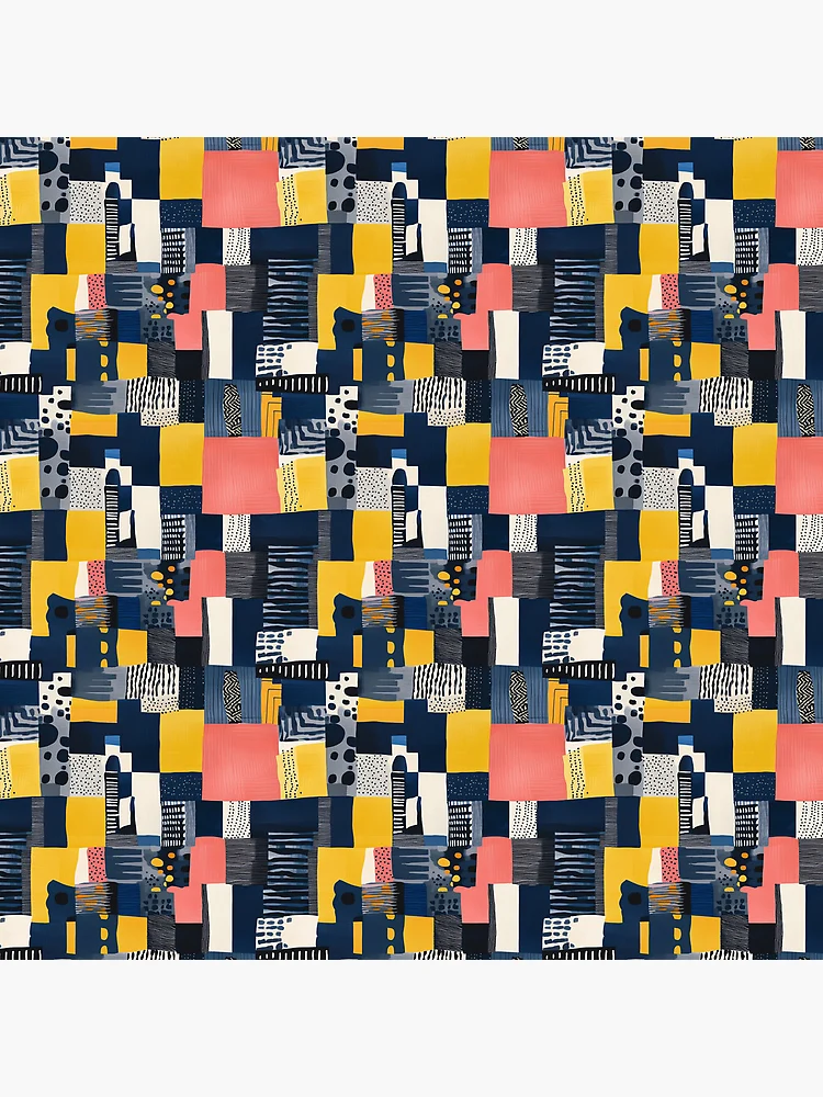 Thumbnail 4 of 4, Clock, Modern patchwork designed and sold by MidArtForge.