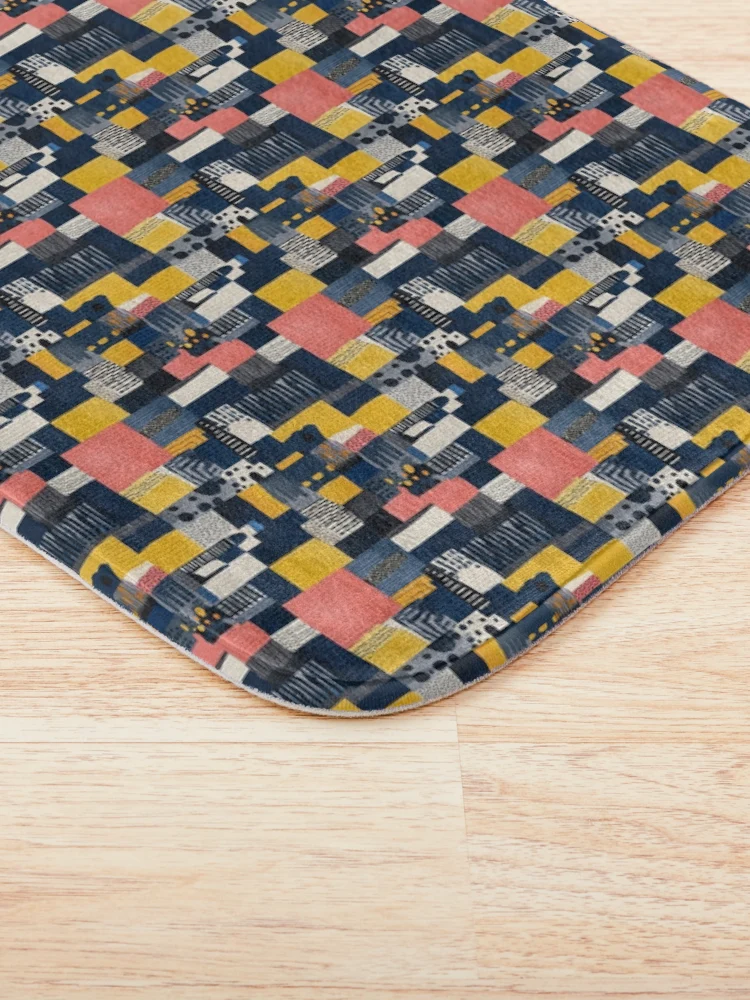 Thumbnail 3 of 6, Bath Mat, Modern patchwork designed and sold by MidArtForge.