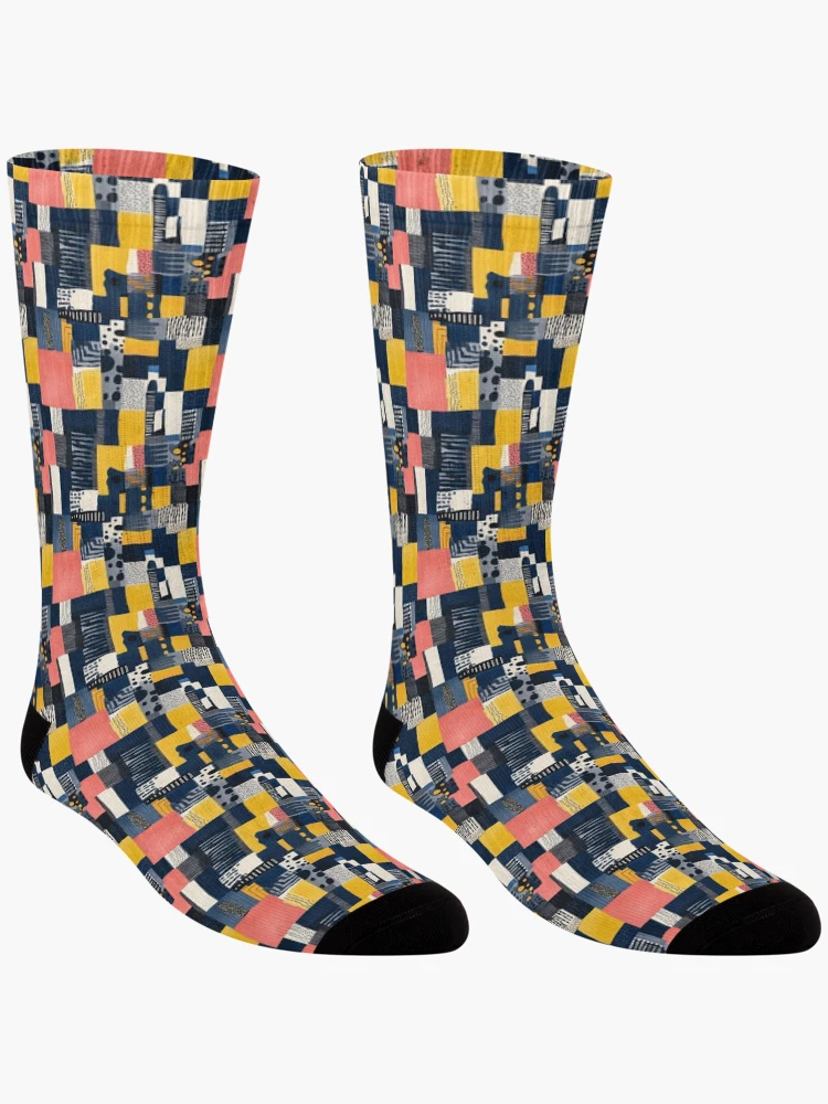 Thumbnail 3 of 5, Socks, Modern patchwork designed and sold by MidArtForge.