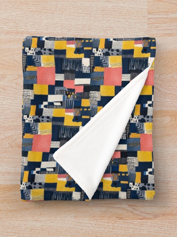 Thumbnail 3 of 6, Throw Blanket, Modern patchwork designed and sold by MidArtForge.