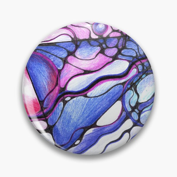 Item preview, Pink and Blue Neurographic Art Print for Interior Decor, Apparel, Posters, Mugs, Mouse Pads and More — Hand-Drawn Abstract Pencil Drawing designed and sold by irinaneuro.