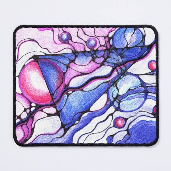 Item preview, Pink and Blue Neurographic Art Print for Interior Decor, Apparel, Posters, Mugs, Mouse Pads and More — Hand-Drawn Abstract Pencil Drawing designed and sold by irinaneuro.
