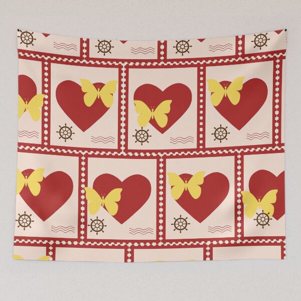 Item preview, Butterfly Heart and Red and Yellow Rudder designed and sold by Ciervo Primavera.