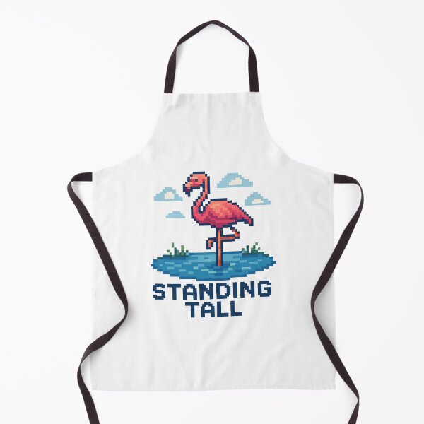 Item preview, Standing Tall – Pixel Flamingo in Pond designed and sold by NaturePixel.