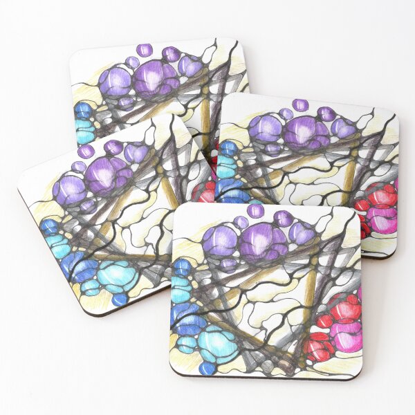Item preview, Printable Neurographic Art for Calm Interiors – Digital Wall Art with Purple, Red, Blue, and Gold Energy Spheres designed and sold by irinaneuro.