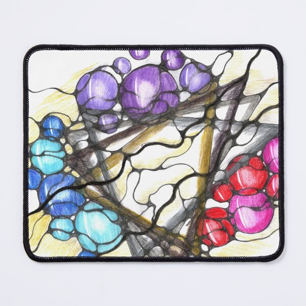 Item preview, Printable Neurographic Art for Calm Interiors – Digital Wall Art with Purple, Red, Blue, and Gold Energy Spheres designed and sold by irinaneuro.