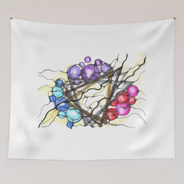 Item preview, Printable Neurographic Art for Calm Interiors – Digital Wall Art with Purple, Red, Blue, and Gold Energy Spheres designed and sold by irinaneuro.