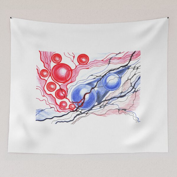 Item preview, Red and Blue Neurographic Art Printable – Hand-Drawn Abstract Pencil Drawing – High-Resolution Digital Download for Posters, Gifts, Creative designed and sold by irinaneuro.
