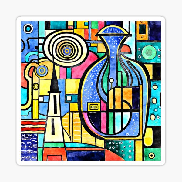 Item preview, Cool, Sleek, And Chic Cubism Colorful Abstract Art designed and sold by DEC02.