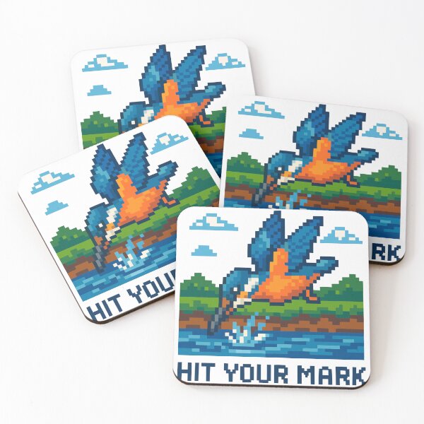 Item preview, Hit Your Mark – Pixel Kingfisher Dive Design designed and sold by NaturePixel.