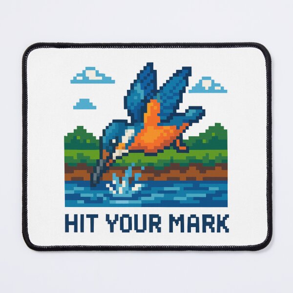 Item preview, Hit Your Mark – Pixel Kingfisher Dive Design designed and sold by NaturePixel.