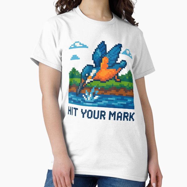 Item preview, Hit Your Mark – Pixel Kingfisher Dive Design designed and sold by NaturePixel.