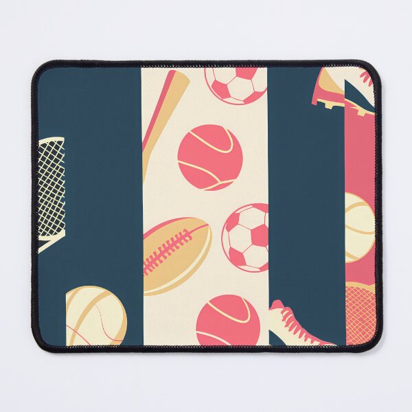 Item preview, Geometric Sports Equipment Pattern on Divided Background designed and sold by ART ATTACK ZONE.