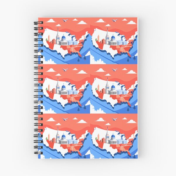 Item preview, Stylized Map of USA with Iconic Buildings designed and sold by ART ATTACK ZONE.