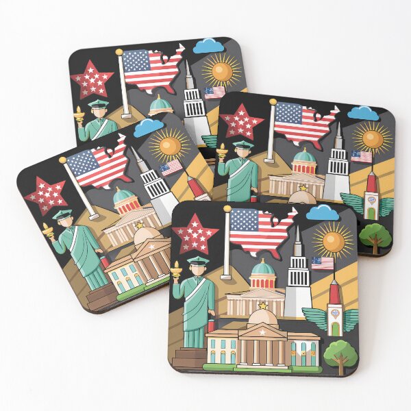 Item preview, Stylized American Symbols with Bold Typography designed and sold by ART ATTACK ZONE.
