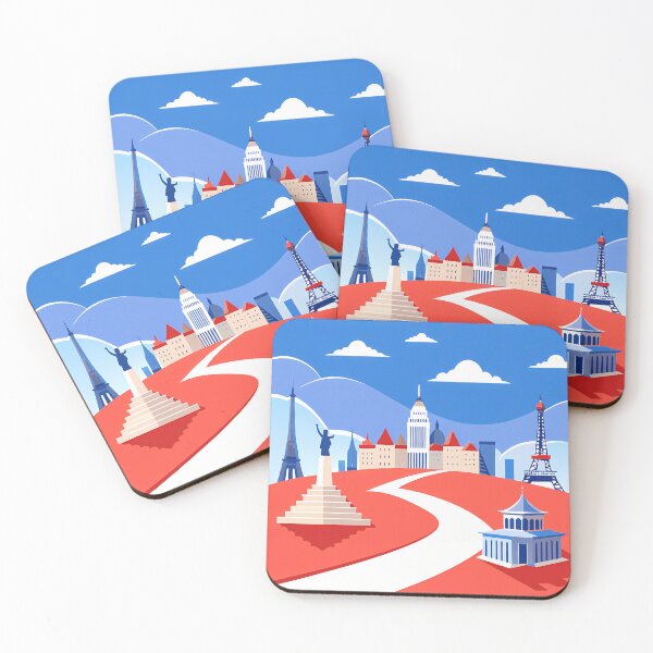 Item preview, Global Cityscape: Towers and Cultural Symbols designed and sold by ART ATTACK ZONE.