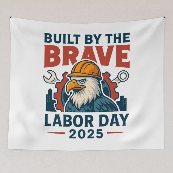 Item preview, Built By The Brave Labor Day 2025 Patriotic Worker Eagle Gear Design designed and sold by tigger shop.
