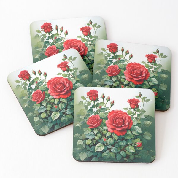 Item preview, Warm Light of a Red Rosebush designed and sold by Ciervo Primavera.