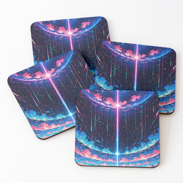 Item preview, Girl Beneath Neon Cosmic Sky – Surreal Sci-Fi Galaxy Art designed and sold by Xynith.