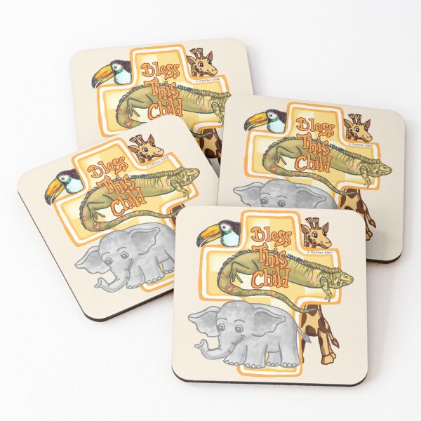 Item preview, Wild Animals Bless This Child Cross designed and sold by artmuvz.