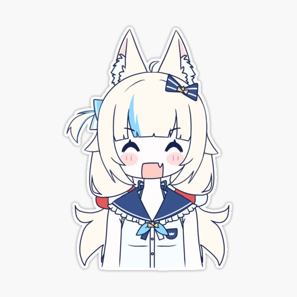 Sameko Saba Anime Aufkleber Set - Vtuber Style Peeker Sticker 12x9cm