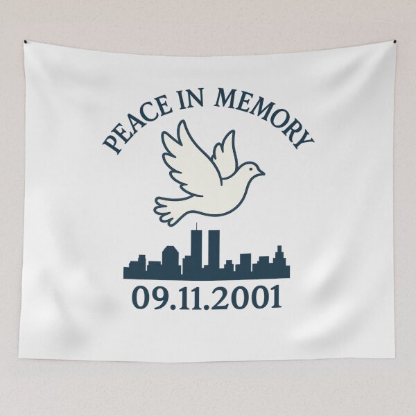 Item preview, Peace In Memory 9/11 Memorial Dove Skyline Tribute Never Forget Design designed and sold by tigger shop.